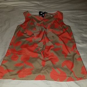 Ann Taylor loft abstract floral ruffle ribbon